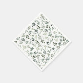 ハンターズグリーンの葉の素朴な スタンダードカクテルナプキン (角)
