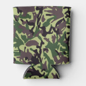 ハンターズグリーン迷彩柄パターン 缶クーラー (正面)