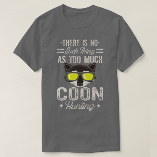 ハンターズコンハウンドオーナーズアニマルズラクーン狩り Tシャツ (デザイン正面)