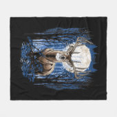 ハンターズディアー狩りビッグホワイトテールバック フリースブランケット (正面(横))