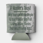 ハンターズトーストグリーンおもしろい迷彩 缶クーラー (裏面)