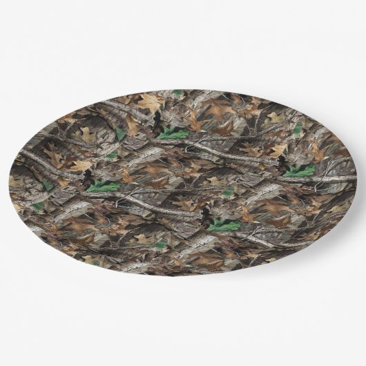 ハンターズフォレストツリー迷彩柄#1紙プレート ペーパープレート (アングル)
