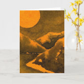 「ハンターズムーン」カントリーロードグリーティングカード カード (黄色い花)