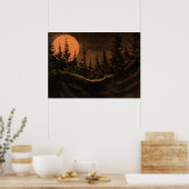 "ハンターズムーン – 光"風景ポスター夜行性 ポスター (キッチン)