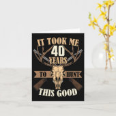 ハンターズ40歳の誕生日の歳の鹿狩りシカ カード (黄色い花)