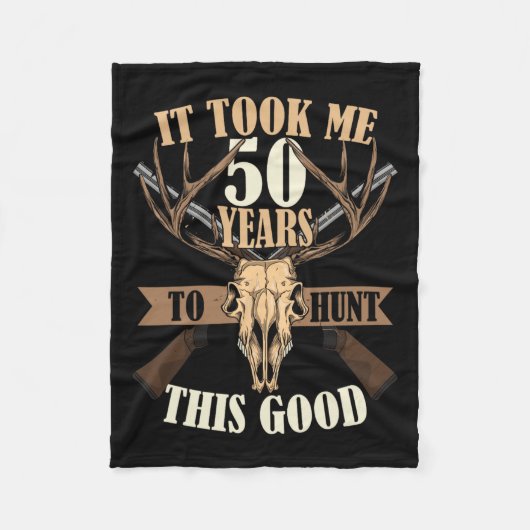 ハンターズ50誕生日年オールドディア狩りシカ フリースブランケット (正面)