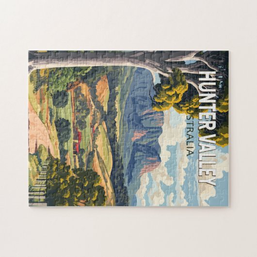 ハンターバレーオーストラリア旅行芸術ヴィンテージ ジグソーパズル (横)