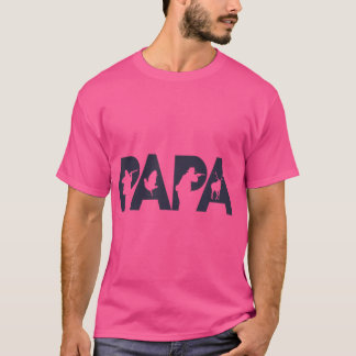 ハンターパパおもしろいパパ狩りファーザートップ Tシャツ