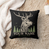 ハンターパーソナライズされたディアエルクアントラー狩りクラブ クッション (ブランケット)