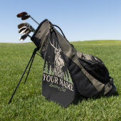 ハンターパーソナライズされたディアエルクアントラー狩りクラブ ゴルフタオル (グリーン)