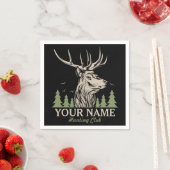 ハンターパーソナライズされたディアエルクアントラー狩りクラブ スタンダードカクテルナプキン (インサイチュ)