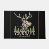 ハンターパーソナライズされたディアエルクアントラー狩りクラブ ドアマット (正面)