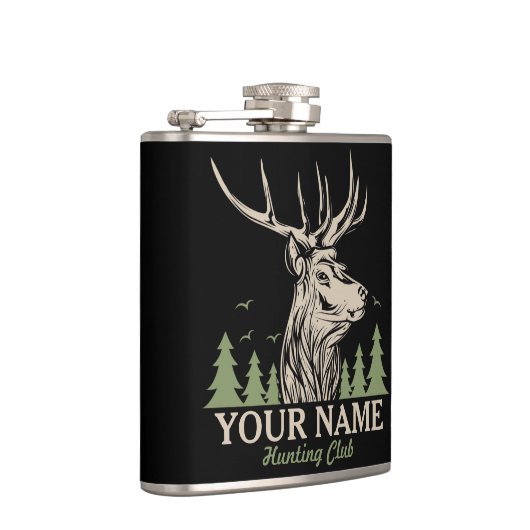 ハンターパーソナライズされたディアエルクアントラー狩りクラブ フラスク (右)