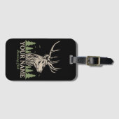 ハンターパーソナライズされたディアエルクアントラー狩りクラブ ラゲッジタグ (正面横)