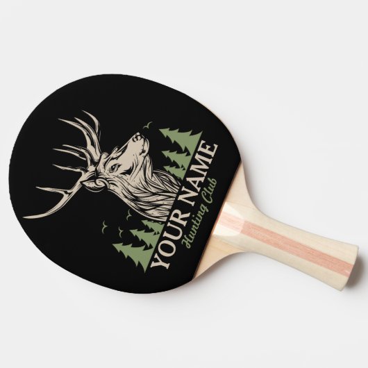 ハンターパーソナライズされたディアエルクアントラー狩りクラブ  卓球ラケット (横)