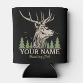 ハンターパーソナライズされたディアエルクアントラー狩りクラブ 缶クーラー (裏面)
