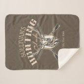 ハンターパーソナライズされたネームディアライフル狩りクラブ シェルパブランケット (正面(横))