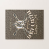 ハンターパーソナライズされたネームディアライフル狩りクラブ ジグソーパズル (横)