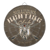 ハンターパーソナライズされたネームディアライフル狩りクラブ ダーツボード (正面)