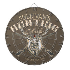 ハンターパーソナライズされたネームディアライフル狩りクラブ ダーツボード