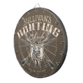 ハンターパーソナライズされたネームディアライフル狩りクラブ ダーツボード (正面右)