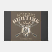 ハンターパーソナライズされたネームディアライフル狩りクラブ ドアマット (正面)