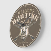 ハンターパーソナライズされたネームディアライフル狩りクラブ ラージ壁時計 (傾斜)