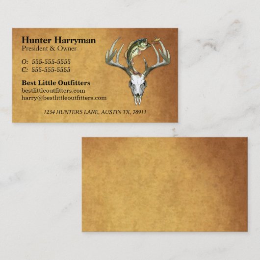 ハンターフィッシャーマンガイドアウトフィッタープロフェッショナル 名刺 (正面/裏面)