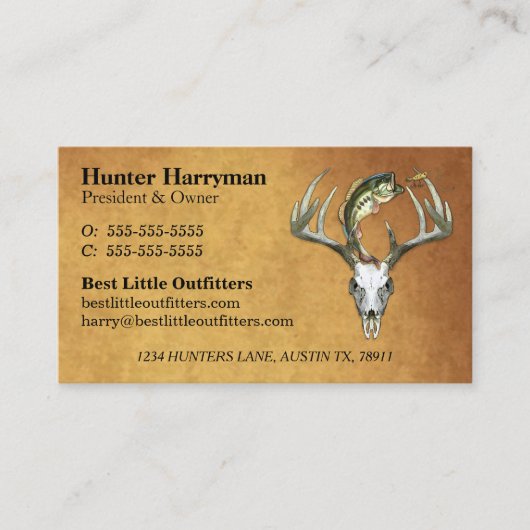 ハンターフィッシャーマンガイドアウトフィッタープロフェッショナル 名刺 (正面)