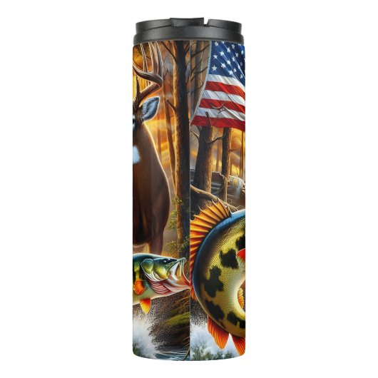 ハンターフィッシュディアアメリカ国旗 タンブラー (裏面)
