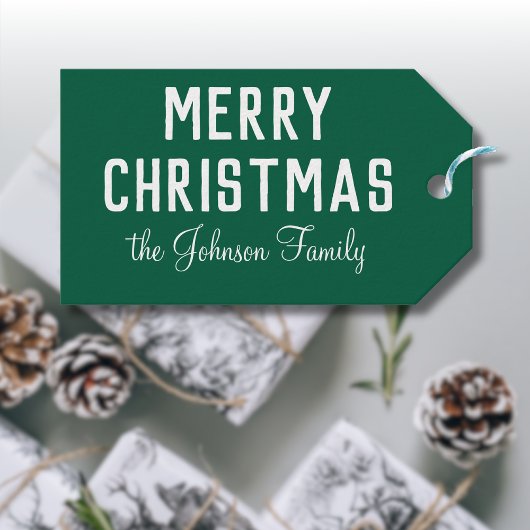 ハンターモダングクール・グリーン・クリスマス ギフトタグ