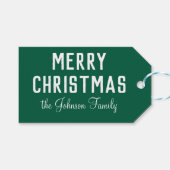 ハンターモダングクール・グリーン・クリスマス ギフトタグ (正面(横))