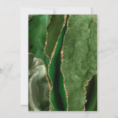 ハンターモダングリーン金ゴールドアゲート結婚ズ 招待状 (裏面)