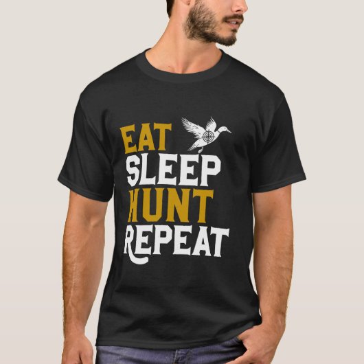 ハンターユーモアデザインおもしろいダック狩り Tシャツ (正面)
