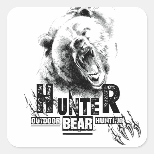 ハンター実在Tシャツボタンのみ スクエアシール (正面)