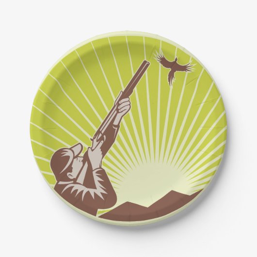 ハンター射撃、 発砲アガチョウ ペーパープレート (正面)