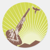 ハンター射撃、 発砲アガチョウ ラウンドシール (正面)