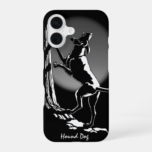ハンター犬アートiPhoneケース クーンハウンドアートケース iPhone 16ケース (裏面)