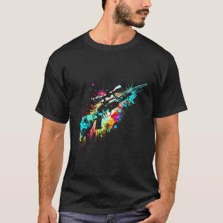 ハンター狩りスプラッシュアートハンター狩りライフルボール Tシャツ