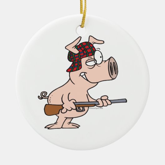 ハンター狩り豚の漫画 セラミックオーナメント (正面)