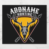 ハンター用エルクの頭蓋骨 ビッグアントラー 鹿狩猟 ビールラベル (シングルラベル)