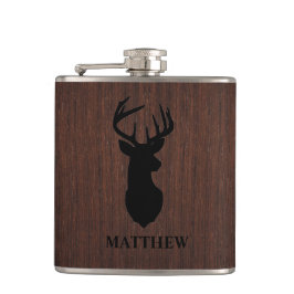 ハンター男らしバックディアーデザインネームモノグラム フラスク
