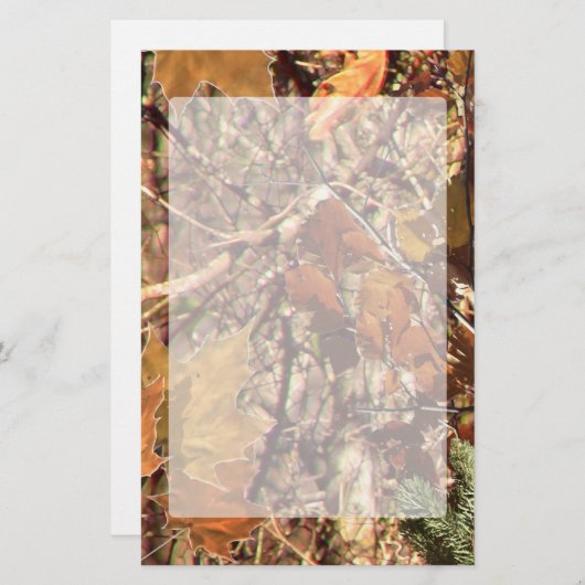ハンター秋自然迷彩柄カモフラージュ絵画ズ 便箋 (正面/裏面)