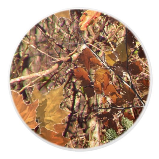 ハンター秋迷彩柄カモフラージュ絵画ズ セラミックノブ (正面)