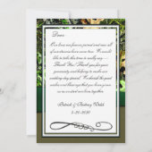 ハンター緑の狩りの迷彩柄の結婚式のサンキューカード サンキューカード (裏面)