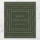 ハンター縁どグリーン金ゴールド新年 ワインラベル (シングルラベル)