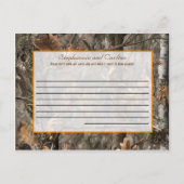 ハンター迷彩柄シック結婚アドバイスカード アドバイスカード (正面)