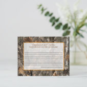 ハンター迷彩柄シック結婚アドバイスカード アドバイスカード (スタンド正面)