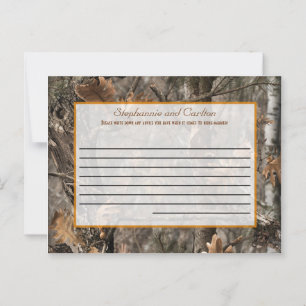 ハンター迷彩柄シック結婚アドバイスカード アドバイスカード