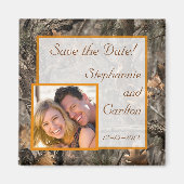 ハンター迷彩柄シック結婚ズ発表磁石 マグネット (正面)